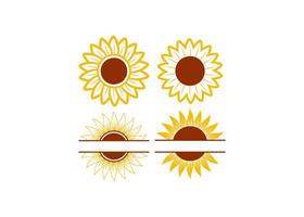 conjunto de diseño de icono de girasol vector