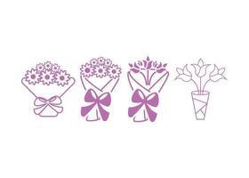 Bouquet icon design template set vector