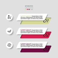 The 3 steps of the squares are used to present ideas and showcase the work. vector infographic.