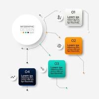 The circle shows the results in a diagram form, used to analyze the data and display the results in a presentation. infographic. vector