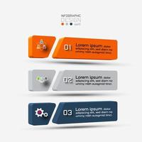 A three-dimensional square with three steps for planning presentations. vector illustration.