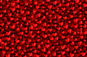 Valentine's day red hearts background vector