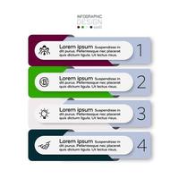 Data presentation by 4 steps of the design square applies to market research business. infographic. vector