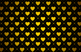 Golden color valentine hearts pattern