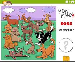 how many dogs educational task for children vector