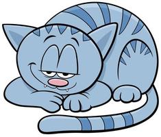 sleepy cat or kitten cartoon animal character vector