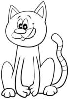 Gato o gatito personaje de cómic página de libro de color vector