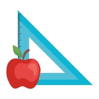 school apple and ruler vector design