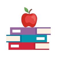 apple on school books vector design