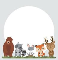 Fondo de banner de animales lindos con espacio de copia vector