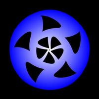 Abstract star circular shape in blue color vector