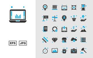 25 Premium Business Glyph Two Color Icon Pack vector