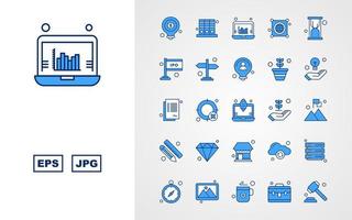 25 Premium Business Blue Tone Icon Pack vector