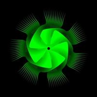 Fractal abstract circle in green color vector