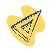 icono de estilo de línea de regla triangular vector