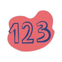 numbers 1 2 3 line style icon vector