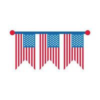 usa flags garland flat style icon vector