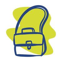 school bag with strap line style icon vector