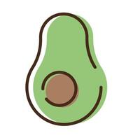 icono de estilo plano de aguacate fresco vector