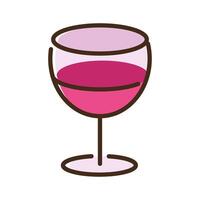 línea de bebida de copa de vino e icono de estilo de relleno vector