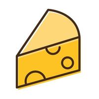 icono de estilo de relleno y línea de comida de queso delicioso vector