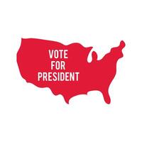 usa map with vote for president text flat style icon vector