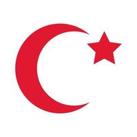 Turkey Republic Day moon and star symbol flat style vector