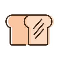 bread sliced line and fill style icon vector