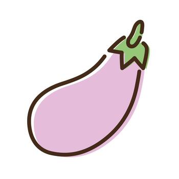 eggplant vegetable line and fill style icon vector