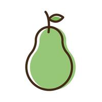 icono de estilo de relleno y línea de fruta fresca de pera
