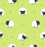 cute white sheep seamless pattern vector