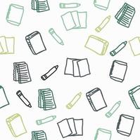 Hand drawn books icon vector seamless pattern