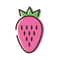 strawberry fruit line and fill style icon vector