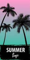 Summer time palm tree banner poster vector