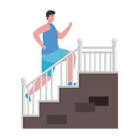 man running, climbing stairs, male athlete, sporty person vector