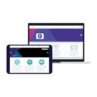 maqueta, desarrollo de sitios web de concepto en dispositivos portátiles y tabletas vector