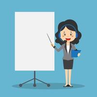 Call Center Worker With a Blank Board vector