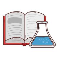 open book with tube test icon, on white background vector