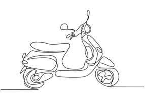 una motocicleta de dibujo lineal. Motocicleta abstracta dibujar a mano diseño minimalista de arte lineal aislado sobre fondo blanco. vector