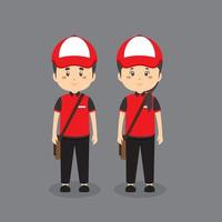 Couple Character Wearing Delivery Uniforms vector