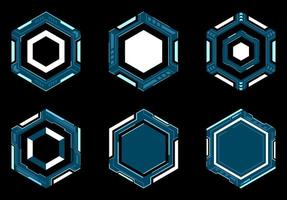 Hexagon futuristic frame hud. vector