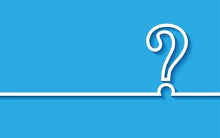 Question mark on blue background. Paper art style. vector