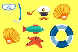 Set of summer icons vector