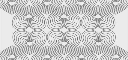 Abstract pattern heart-shaped geometric lines background vector