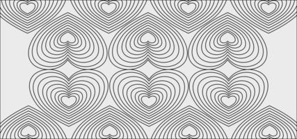 Abstract pattern heart-shaped geometric lines background vector