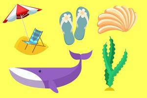 Set of summer icons vector