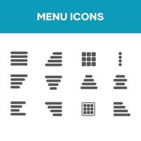 menú conjunto de iconos, icono de vector