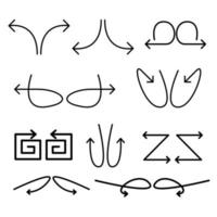 Custom arrows, direction arrows with abstract shapes. vector illustration