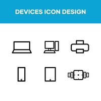 conjunto de iconos de equipos electrónicos vector