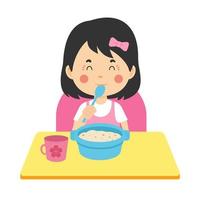 Cartoon Girl Eating vector